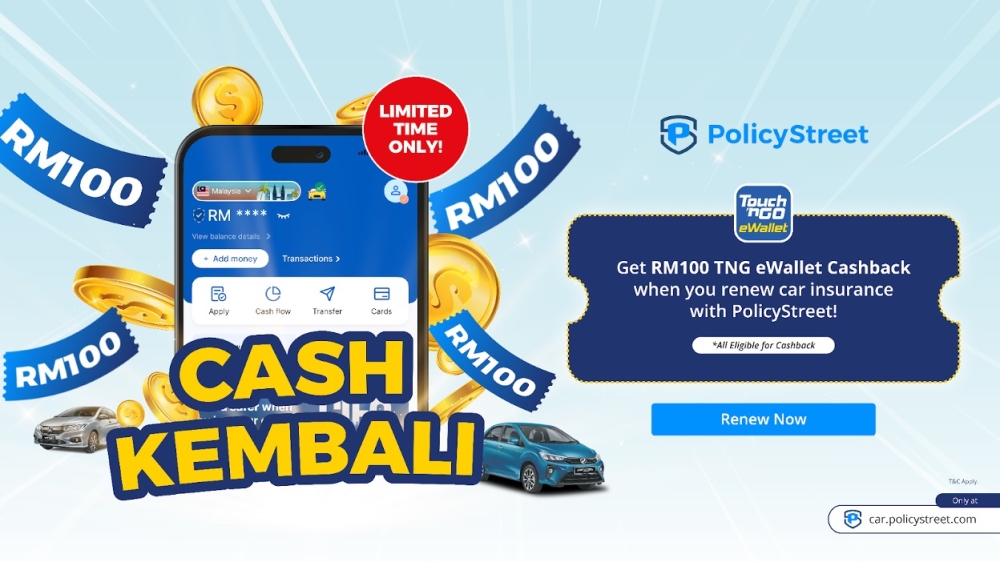 PolicyStreet’s ‘Cash Kembali’ campaign rewards you for renewing your car insurance.
