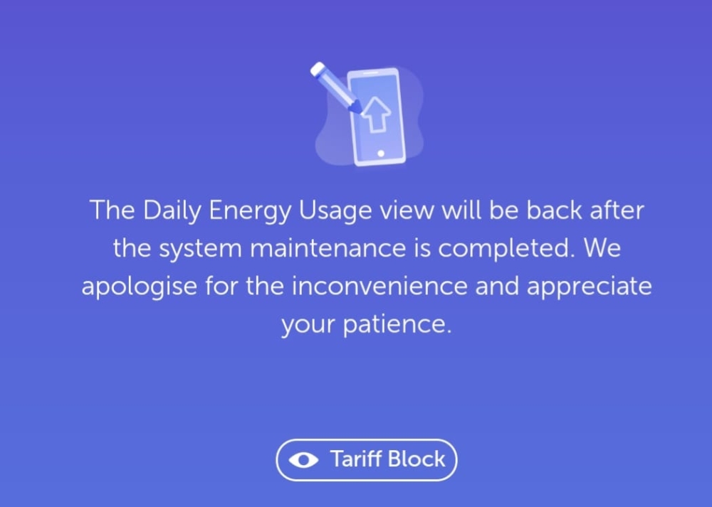 The usage graph has been disabled until the technical error is addressed.