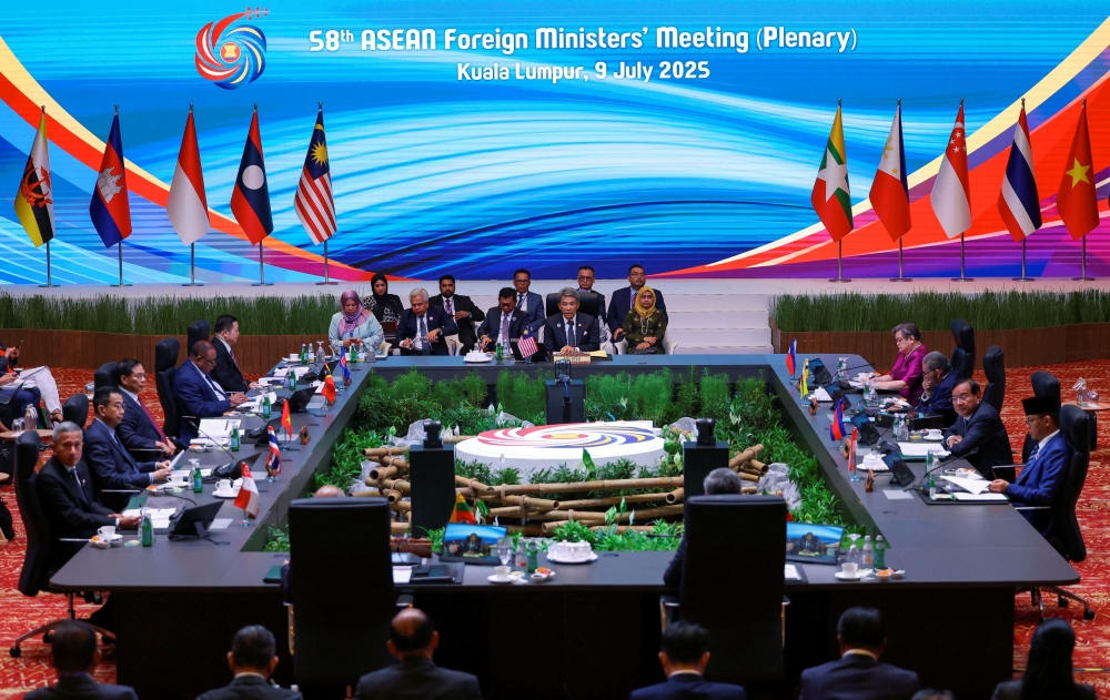 Foreign Ministers of Asean countries attend the 58th Association of South-east Asian Nations Foreign Ministers’ Meeting at Kuala Lumpur, Malaysia, July 9, 2025. — Reuters pic 