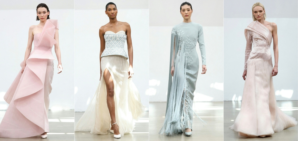 Models presenting creations for Rami Al Ali. — AFP pic