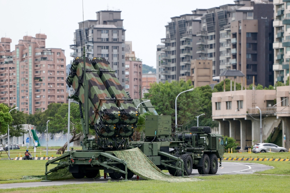 Taiwan's PATRIOT air defence system is deployed at a park during the annual Han Kuang drill in Taipei, Taiwan, July 11, 2025. — Reuters pic