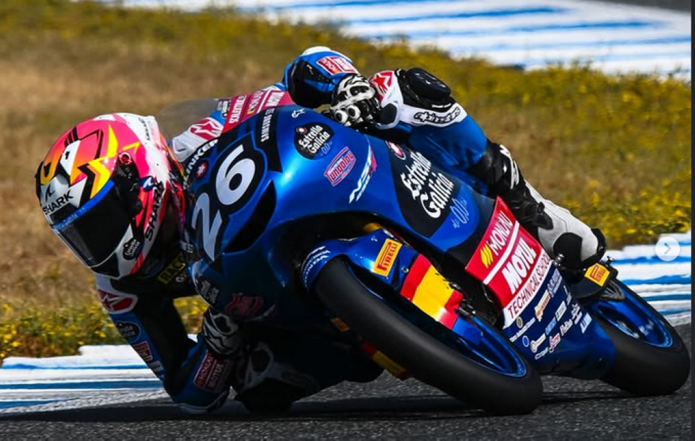 A screen capture shows JuniorGP rider Pau Alsina in action. — paualsina26 pic