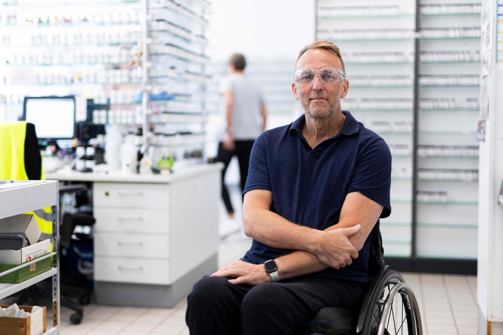 Master perfumer Marc vom Ende sits in a mixing room at the Symrise company in Holzminden, central Germany July 8, 2025. — AFP pic 
