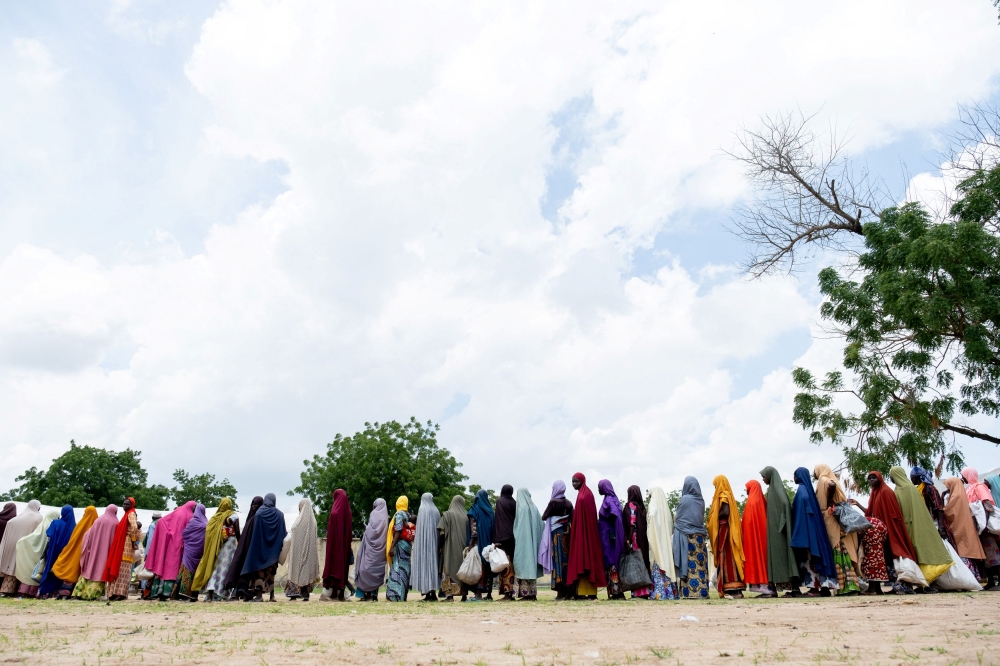 Beneficiaries queue to receive support at a WFP distribution centre in Damboa, Borno State, Nigeria, July 20, 2025. — Damilola Onafuwa, WFP Nigeria Communications Service/Handout via Reuters
