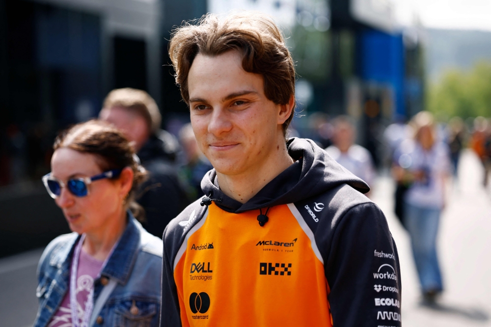 McLaren’s Australian driver Oscar Piastri arrives ahead of the start of the first practice session of the Formula One Belgian Grand Prix at the Spa-Francorchamps circuit in Spa, on July 25, 2025. — AFP pic 