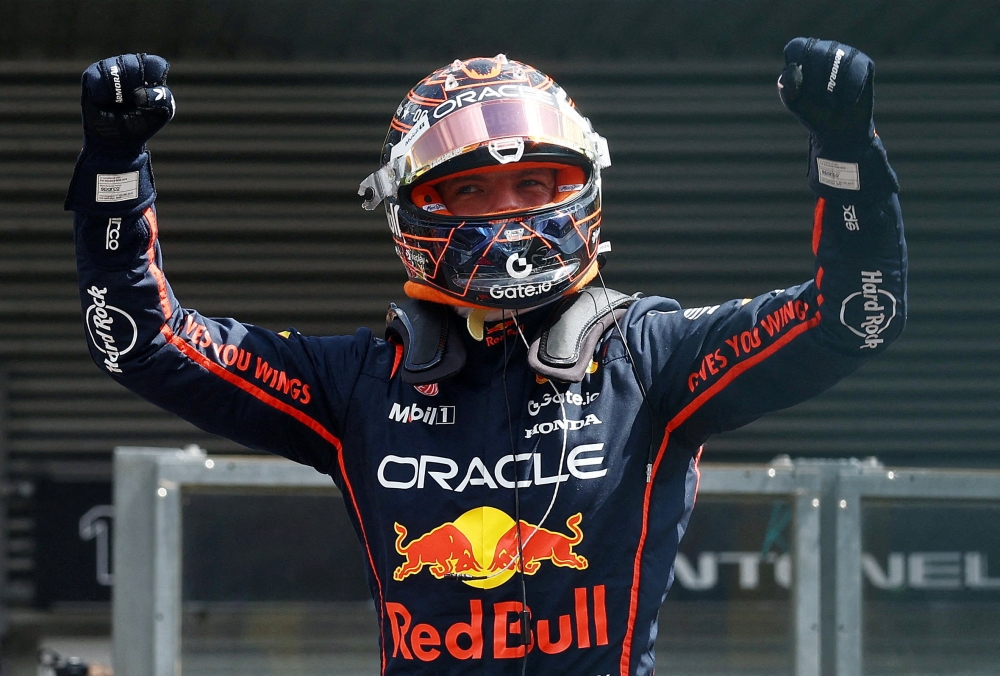 Red Bull’s Max Verstappen celebrates winning the Formula One Belgian Grand Prix sprint race at Circuit de Spa-Francorchamps, Stavelot July 26, 2025. — Reuters pic  