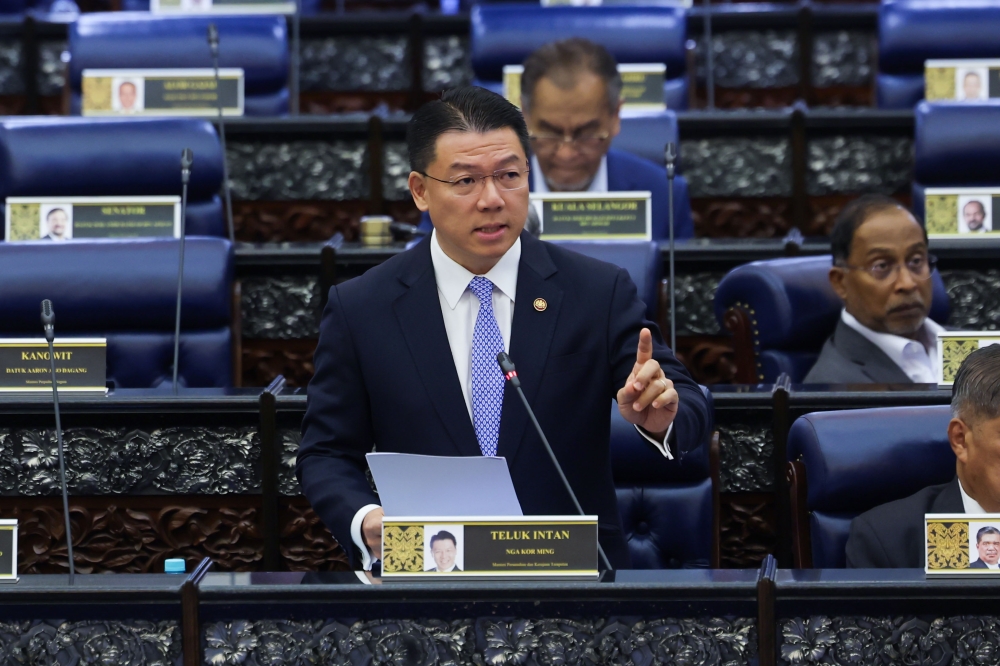 Housing and Local Government Minister Nga Kor Ming attends a question-and-answer session in Dewan Rakyat in Kuala Lumpur on July 22, 2025. — Bernama pic
