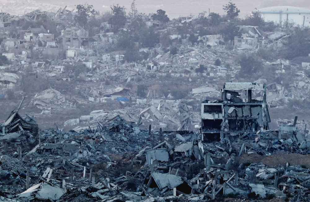 Destroyed buildings lie in Gaza, as seen from the Israeli side of the border, July 28, 2025. — Reuters pic 