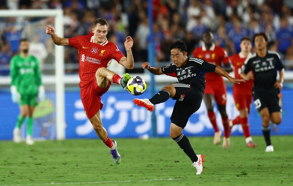 Liverpool’s Florian Wirtz in action in a pre-season friendly against Yokohama F Marinos at Nissan Stadium, Yokohama, July 30, 2025. — Reuters pic 