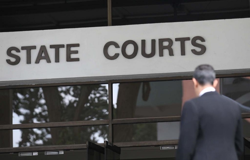 An undated file photograph shows the entrance to the State Courts in Singapore. 