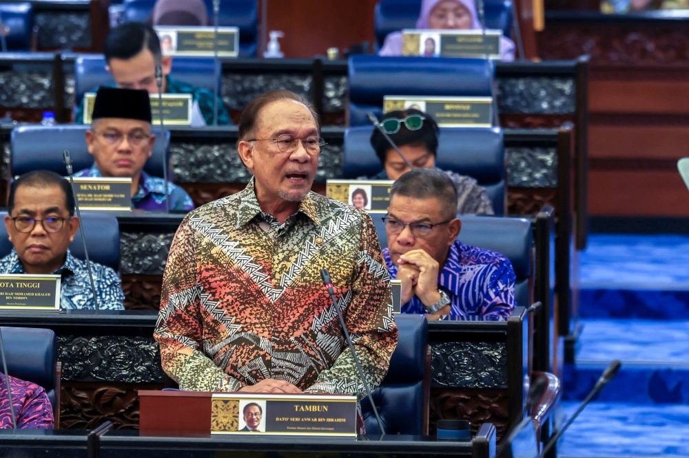 Prime Minister Datuk Seri Anwar Ibrahim tables the 13th Malaysia Plan (13MP) in Parliament July 31, 2025. — Bernama pic