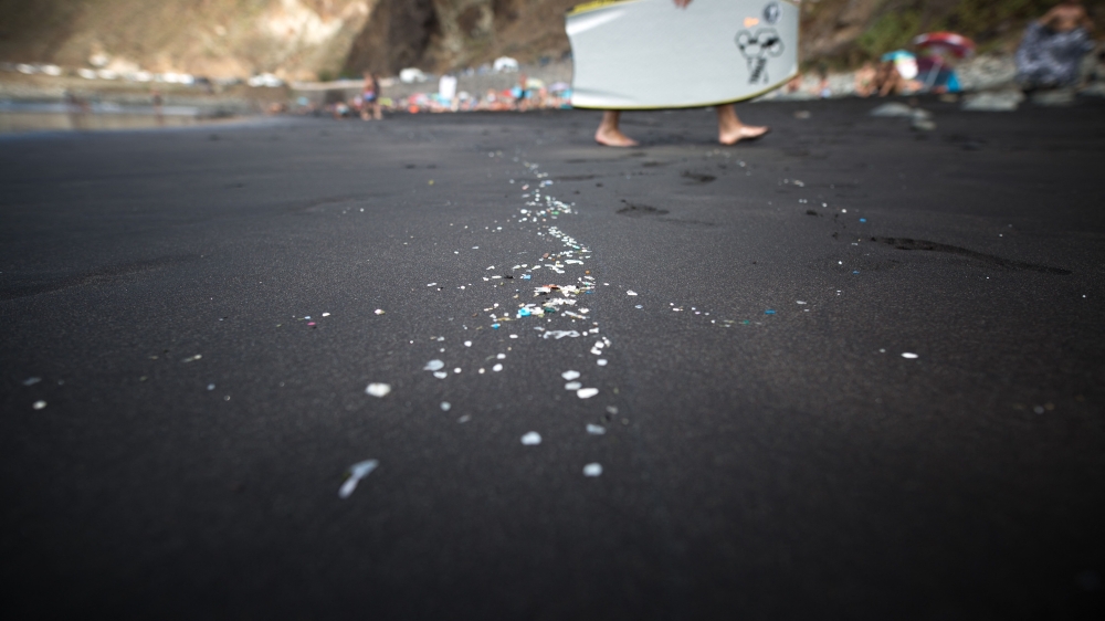 Microplastics and mesoplastic debris pictured at Almaciga Beach on the north coast of Tenerife, Canary Islands, July 14, 2018, during a beach clean-up by NGO Canarias Libre de Plásticos (Canary Islands Free of Plastics). — AFP pic