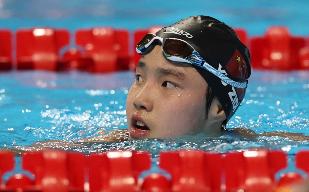 China’s Yu Zidi made history at the 2025 World Aquatics Championships by becoming the youngest-ever medallist at just 12 years old. — Reuters pic
