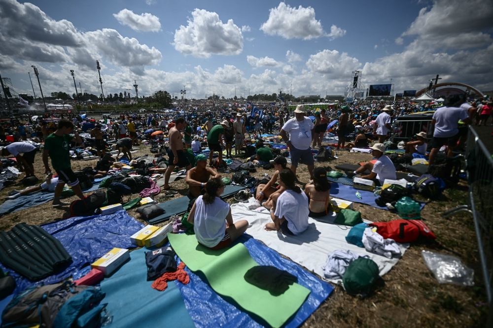 Youth and pilgrims gather in Rome's eastern Tor Vergata neighbourhood for a prayer vigil led by the Pope before Sunday Mass as part of the Jubilee of Youth, on August 2, 2025. — AFP pic