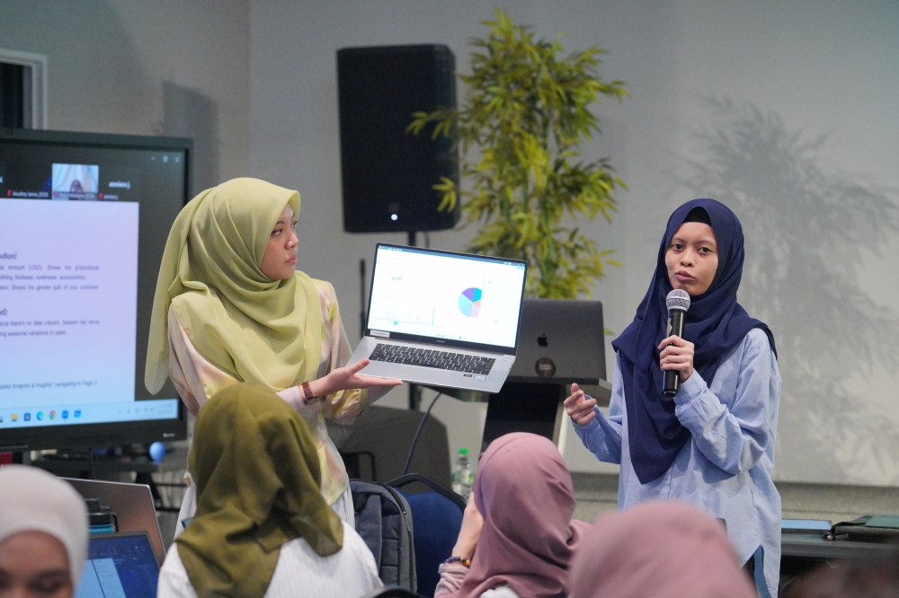 Graduates fully immersed in a digital learning session organised by Pepper Labs, gaining hands-on experience and future-ready skills to thrive in the digital ecosystem. — Pepper Labs x Perkeso pic