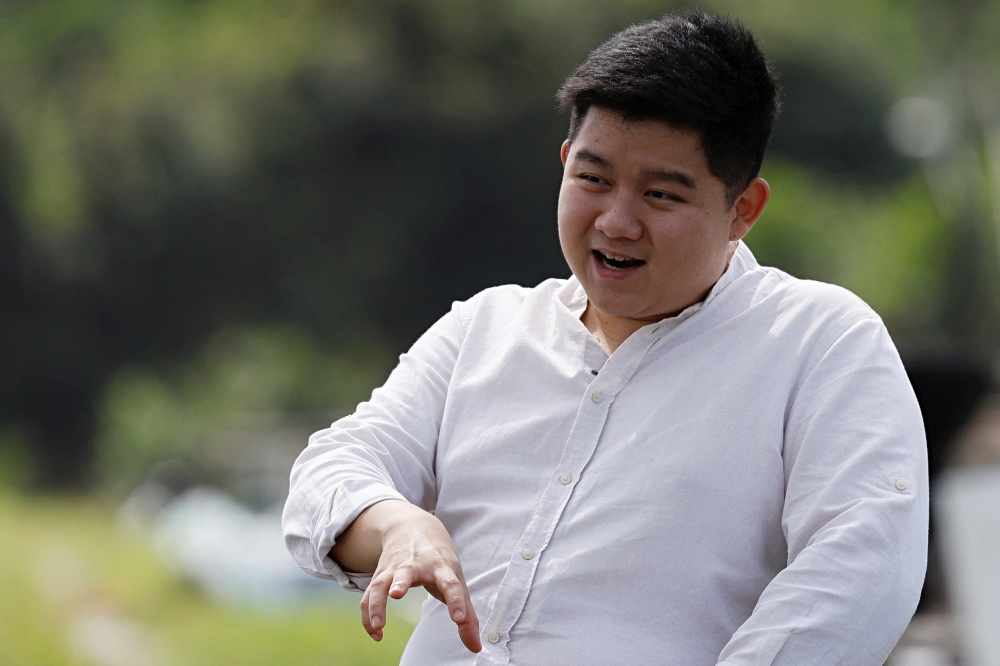 Denny Leondardo, the 30-year-old owner of Ujung Kulon Sukses Makmur Abadi, a shrimp farm company, gestures during an interview with Reuters in Pandeglang, Banten province, Indonesia, July 29, 2025. — Reuters pic