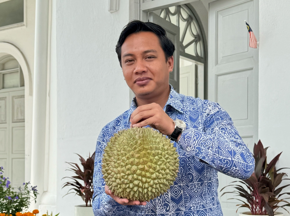 Penang Agrotechnology, Food Security and Cooperative Development Committee chairman Fahmi Zainol is pushing durian farms in the state to register under its Track-and-Trace system to keep records of local varieties. — Picture by Opalyn Mok