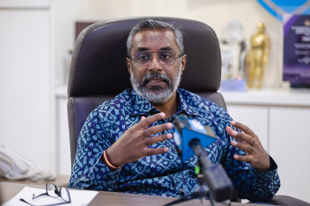 Malaysian Skills Foundation president Datuk P. Sri Ganes speaks about TVET at SG Academy on August 9, 2025. — Bernama pic