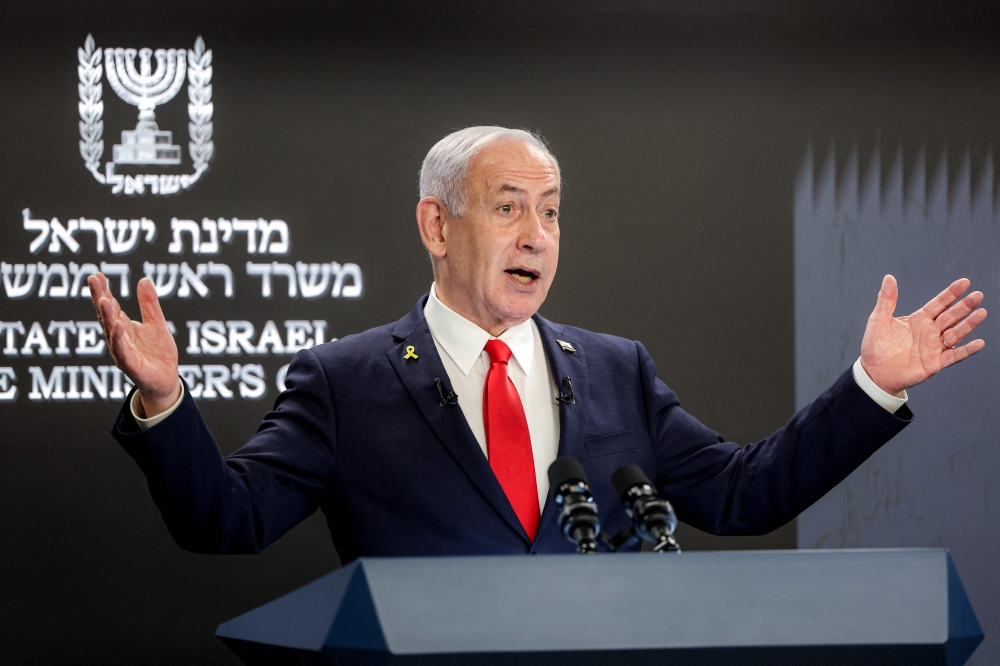 Prime Minister Benjamin Netanyahu on Sunday defended approving a new offensive in Gaza. — AFP pic
