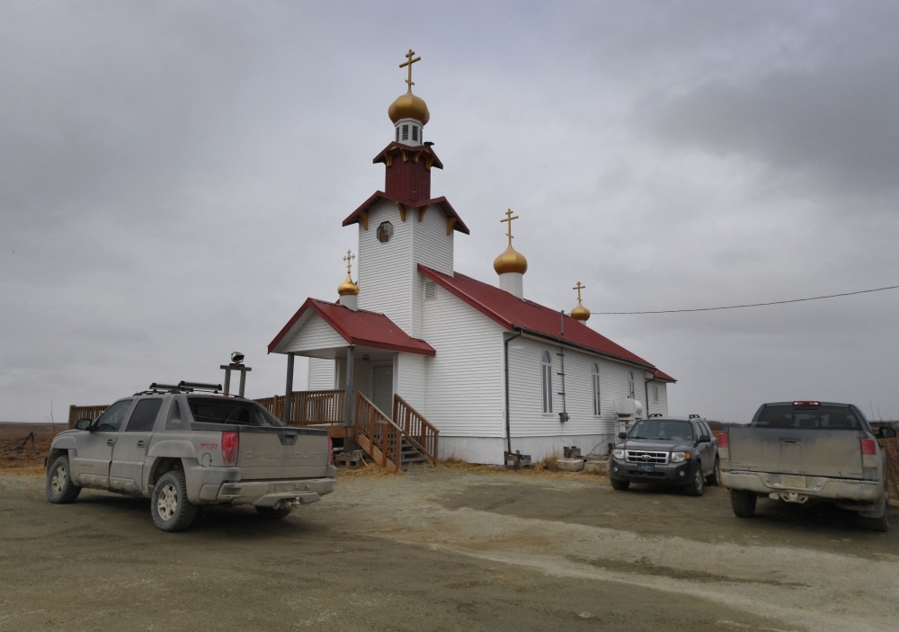 The Saint Sophia Orthodox Church where the Reverend Michael Trefon who is of Yupik Eskimo descent, is the rector and conducts Russian Orthodox church services for his mainly Yupik Eskimo congregation in Bethel, Alaska on April 17, 2019. Russian influence still endures in parts of the remote state on the north-west edge of the North American continent, which extends just a few miles from Russia. — AFP pic 