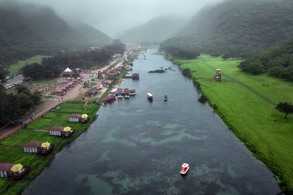 A tourist spot on the Wadi Darbat lake in Dhofar, Salalah. There have been recent efforts towards studying Jibbali, with Oman’s Vision 2040 economic plan prioritising heritage preservation. — AFP pic 
