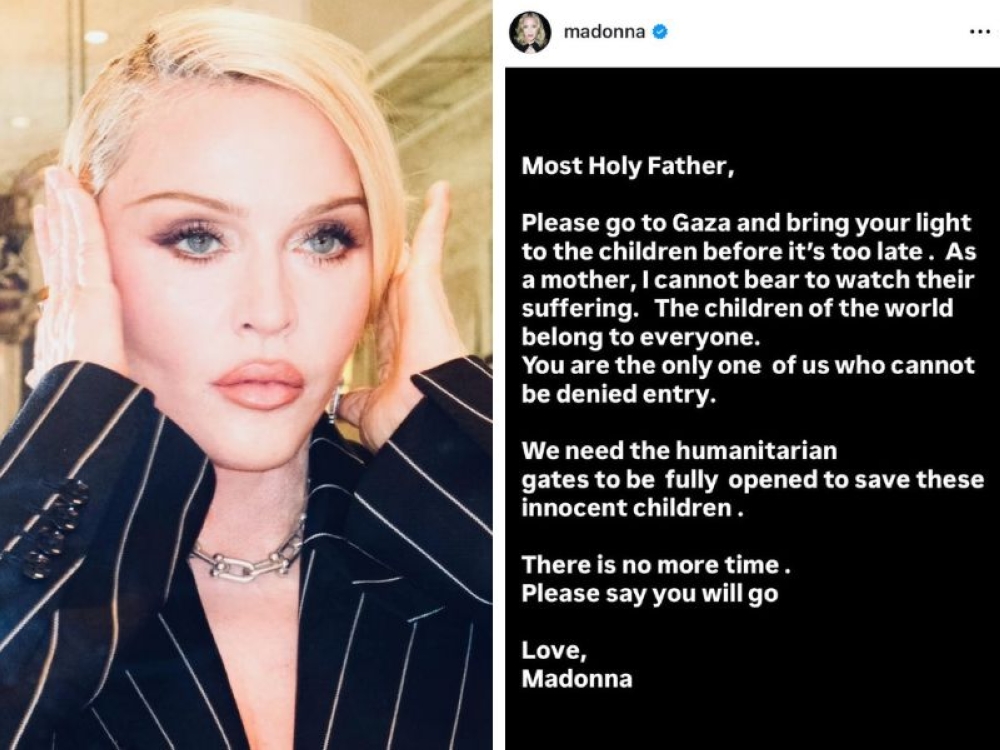 Raised a Roman Catholic, Madonna asked Pope Leo to save the children in Gaza ‘before it’s too late’ in an Instagram post dated August 11, 2025. — Pictures from Instagram/madonna