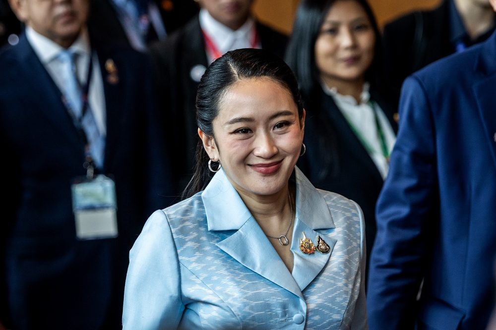  Paetongtarn Shinawatra, daughter of controversial billionaire ex-PM Thaksin Shinawatra, took office less than a year ago when her predecessor was thrown out of office by the same court. — Picture by Firdaus Latif