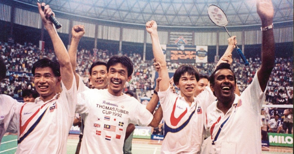 The Malaysian team from 1992 Thomas Cup finals.