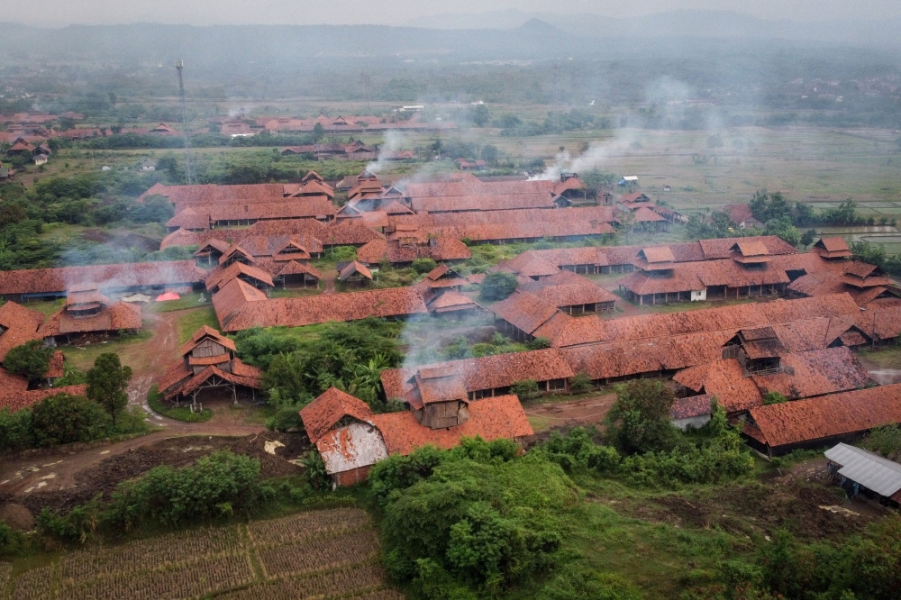 An aerial view of roof tile factories in Jatiwangi, West Java, August 11, 2025. — AFP pic
