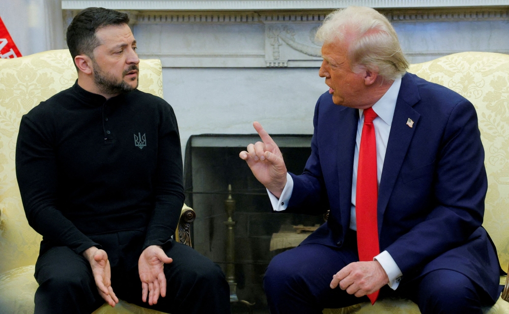 US President Donald Trump meets with Ukrainian President Volodymyr Zelenskiy at the White House in Washington February 28, 2025. — Reuters pic