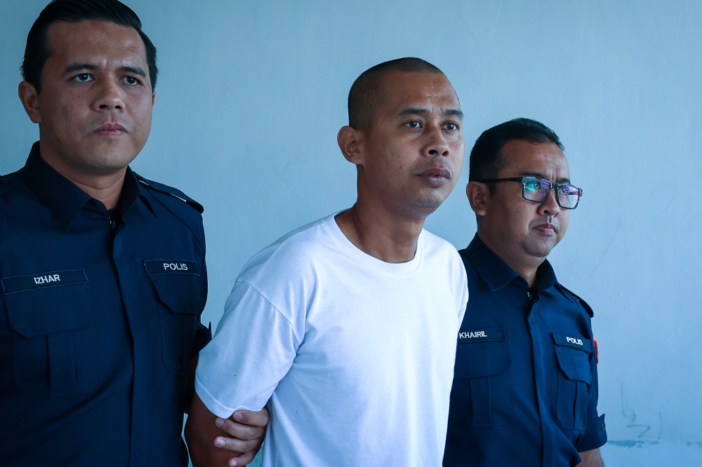 A Singaporean man was yesterday sentenced to 72 years in prison and 24 strokes of the cane by the Melaka High Court after being found guilty of murdering his wife and stepson. — Bernama pic