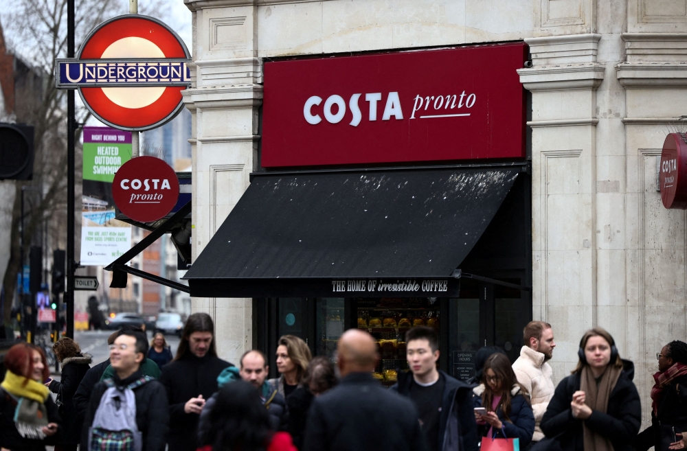 A Costa coffee shop in London, March 4, 2023. — Reuters pic
