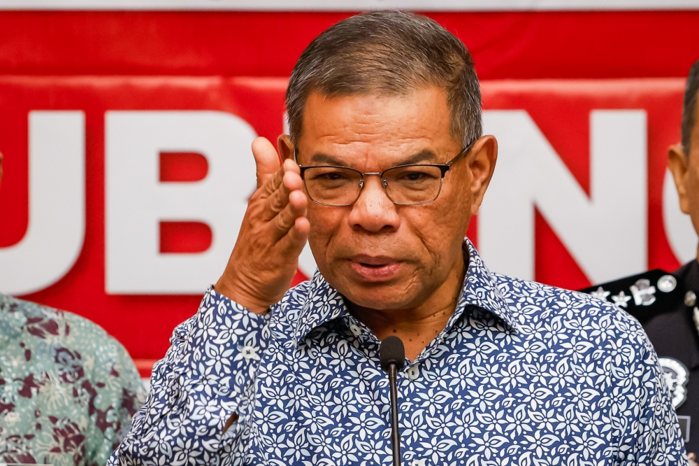 Home Minister Datuk Seri Saifuddin Nasution said the recent incident of an inverted Jalur Gemilang, proven to be unintentional, should not be blown out of proportion or create fear among the public about displaying the national flag. — Picture by Firdaus Latif