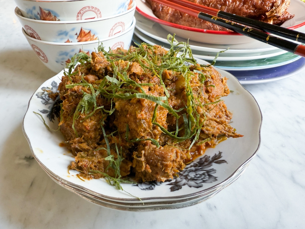 Nonya Rendang Babi packs a meaty, creamy punch with a mild spiciness. — Picture by Lee Khang Yi