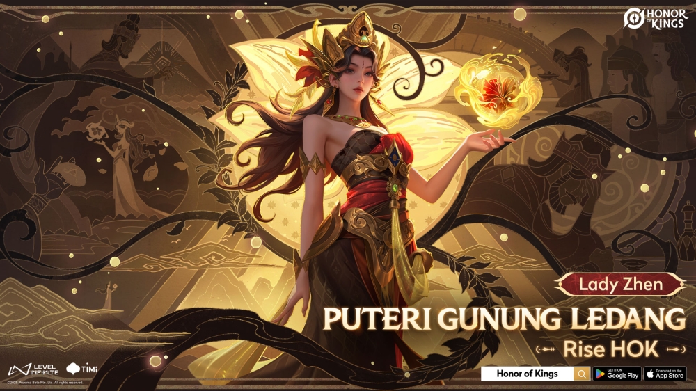 The Lady Zhen's Puteri Gunung Ledang skin also includes detailed render of songket fabric and hibiscus, the Malaysian national flower. —Picture courtesy of Level Infinite. 