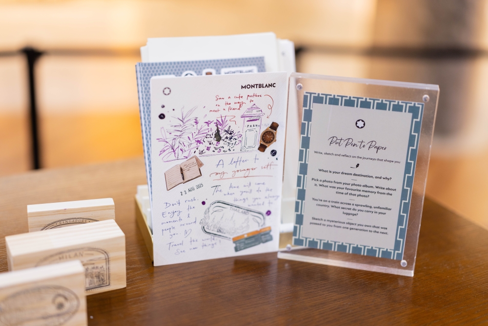 Among the highlights are interactive experiences such as travel journaling workshops, a ‘letter to your future self’ service — where Montblanc will mail the note in a year’s time — and screenings of the short film.