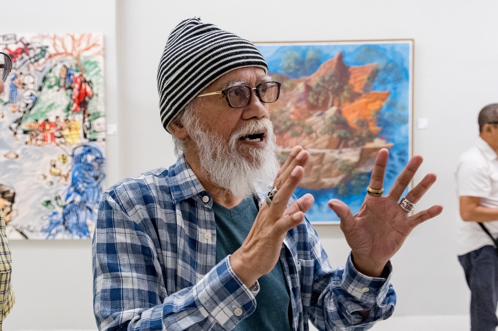 Malaysian filmmaker U-Wei Saari speaks with Malay Mail at the launch of Ruang Teduhart gallery at Exchange 106, Tun Razak Exchange in Kuala Lumpur on August 28, 2025. — Picture by Firdaus Latif