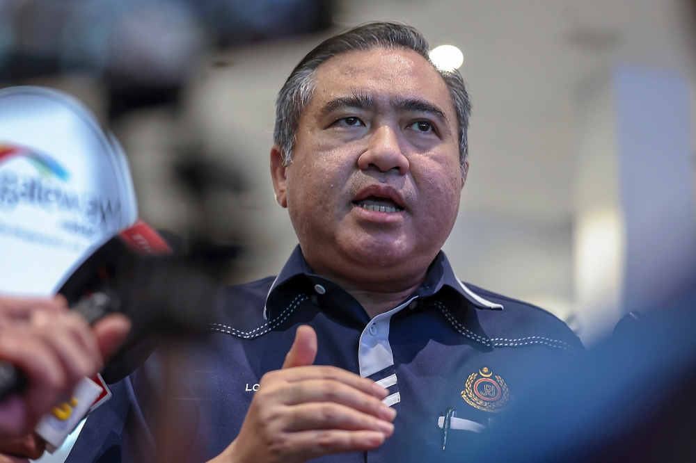 Transport Minister Anthony Loke speaks to reporters after launching the upgraded Transport Hub and the “Relax, Reunite and Be Rewarded” campaign at Gateway@KLIA2 on April 1, 2024. — Bernama pic