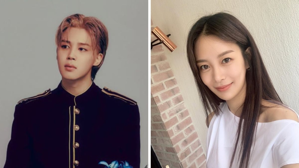 Hybe confirmed the duo had dated briefly around the time of Jimin's enlistment. — Picture composite via Instagram