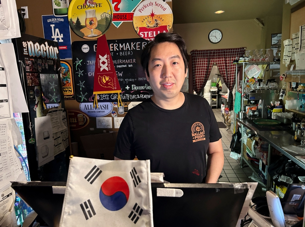 David Dong, 36, a partner at BiergartenLA-Koreatown and a fan of South Korean football player Son Heung-min, poses for a photograph in Los Angeles August 31, 2025. — Reuters pic