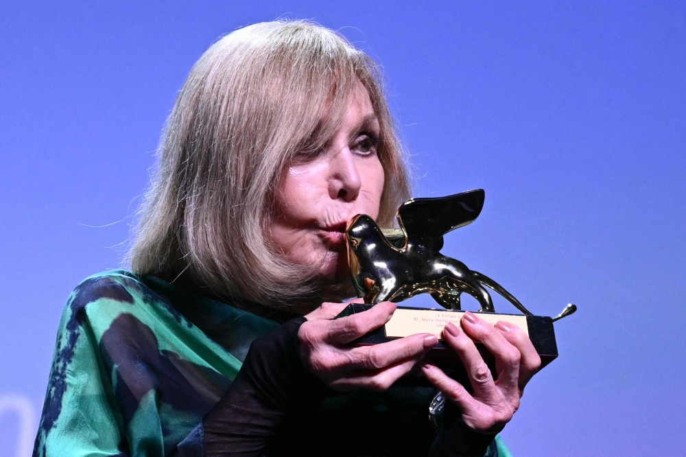 US actress Kim Novak receives the Golden Lion for Lifetime Achievment during the 82nd International Venice Film Festival, at Venice Lido on Sepember 1, 2025. — AFP pic