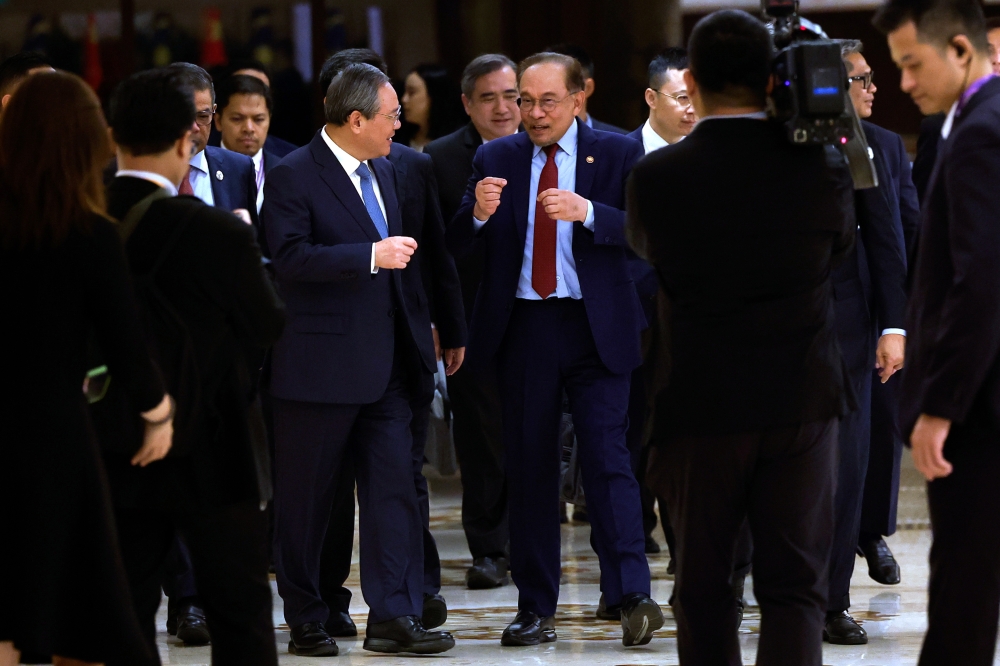 Prime Minister Datuk Seri Anwar Ibrahim had a bilateral meeting with Chinese Premier Li Qiang at the Diaoyutai State Guesthouse yesterday. — Bernama pic
