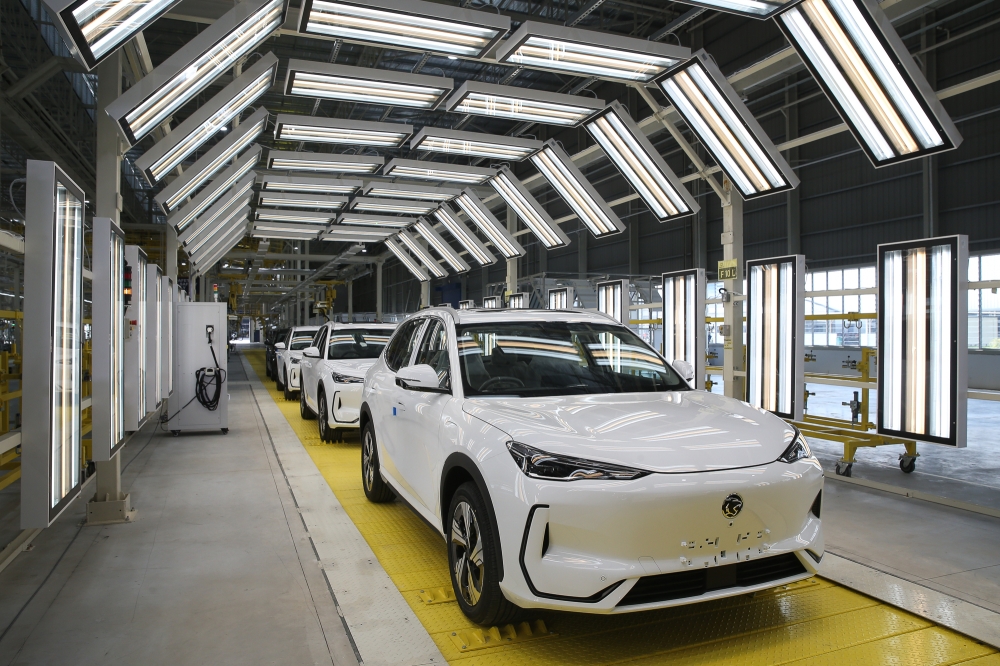 Prime Minister Datuk Seri Anwar Ibrahim said the launch of Proton’s EV factory can reduce EV production cost, allowing the cars to compete in meeting the needs of the middle-income group. — Picture by Yusof Isa