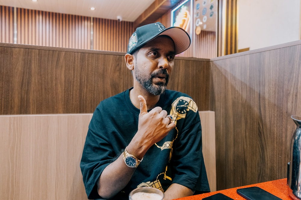 Malaysian rapper Balan Kash is on cloud nine after getting two nominations at this year's Anugerah Industri Muzik (AIM 24). — Picture by Firdaus Latiff