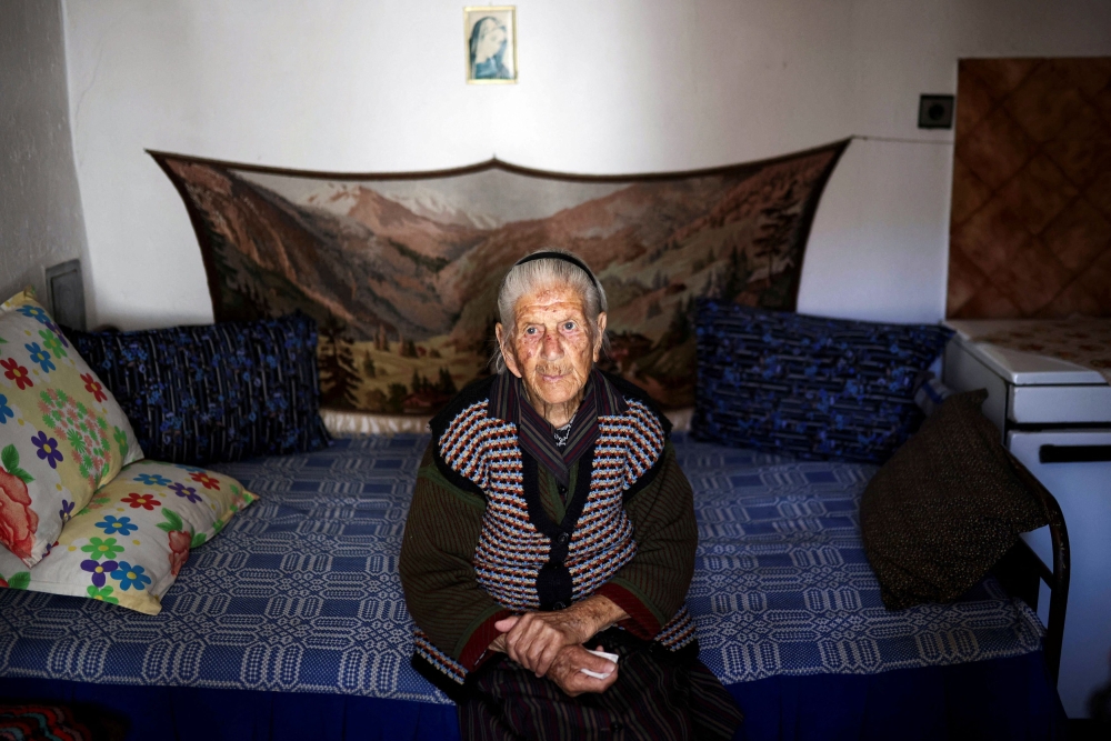 Mitra Pareva, 95, a local resident in the village of Momchilovtsi poses for a picture in her home, in Momchilovtsi, Bulgaria, August 29, 2025. — Reuters pic