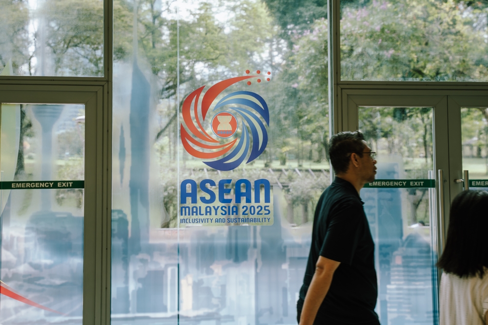 Asean Malaysia 2025 logo seen on display in Kuala Lumpur. Three protected areas in Malaysia have been recognised as Asean Heritage Parks (AHPs), namely the Tengku Hassanal Wildlife Reserve in Pahang, as well as Bako National Park and Bukit Lambir National Park in Sarawak. — Picture by Raymond Manuel