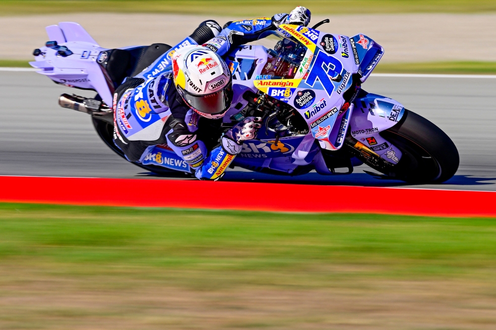 BK8 Gresini Racing MotoGP team's Spanish MotoGP rider Alex Marquez steers his bike during the second MotoGP free practice session of the Moto Grand Prix of Catalonia at the Circuit de Catalunya on September 6, 2024 in Montmelo on the outskirts of Barcelona. — AFP pic