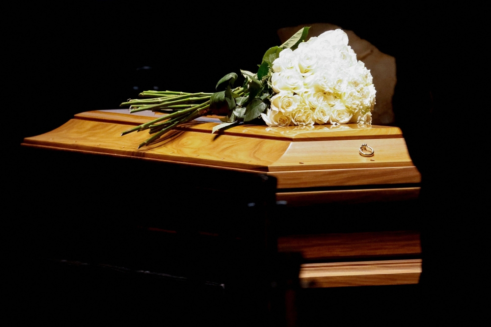 The coffin of designer Giorgio Armani is placed at the Armani/Teatro as he lies in state, following his death at the age of 91, in Milan September 6, 2025. — Reuters pic