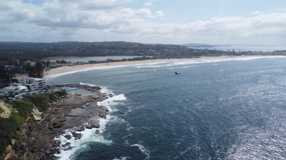 A drone view of Long Reef Beach, following an incident where a surfer died after being attacked by a large shark, in Dee Why near Sydney, Australia September 6, 2025 in this screen grab obtained from social media video. — Picture via Instagram/Robert Joodat/@ramin3m via Reuters