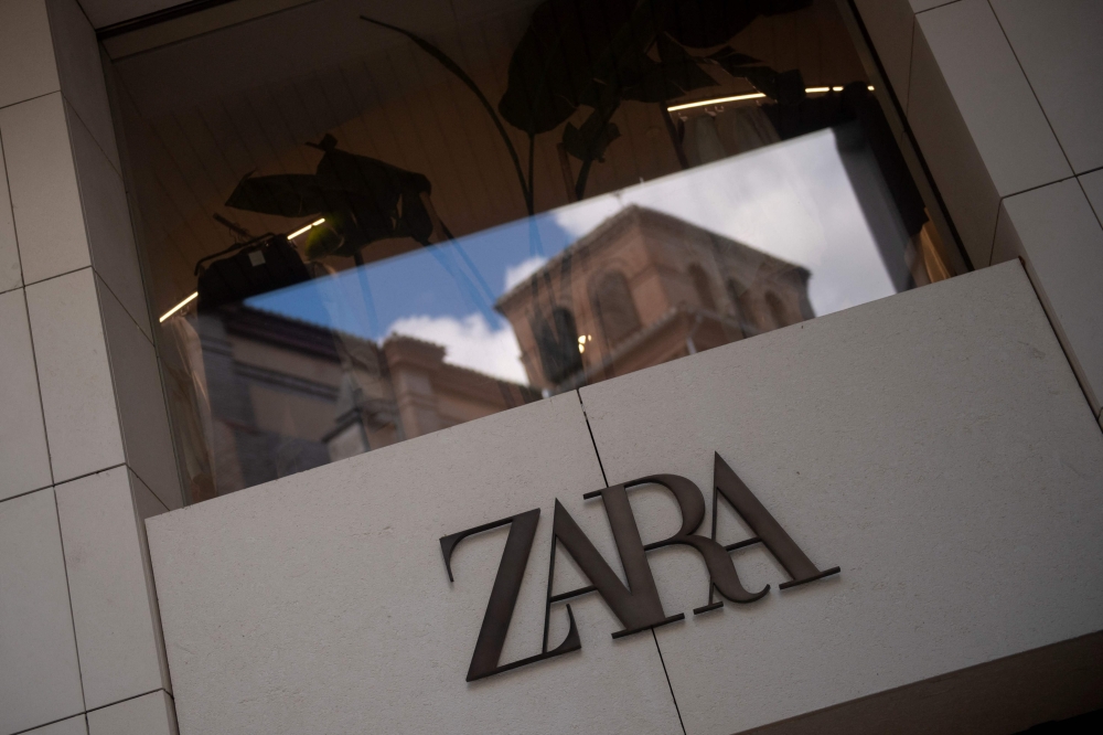 Spanish fashion company Inditex, owner of the Zara brand, recorded a net profit of 2,791 million euros (about US$3.2 million) in the first half of 2025. — AFP pic